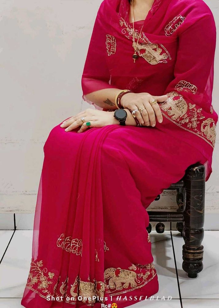 Elegant Red Saree