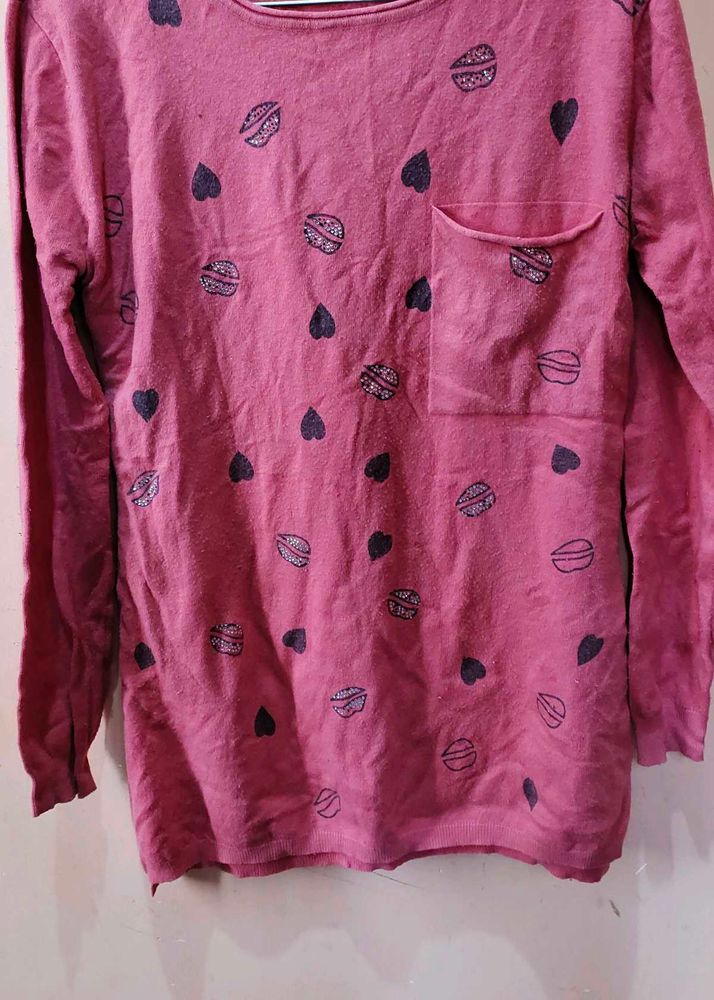 Cute Pink Long Sleeve Top