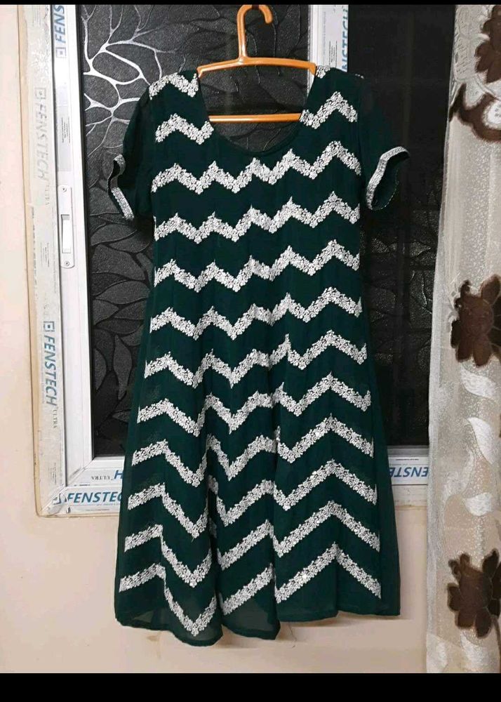 Green Chevron Dress