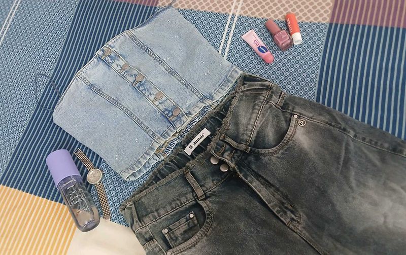 Denim Top &amp; Jeans Set