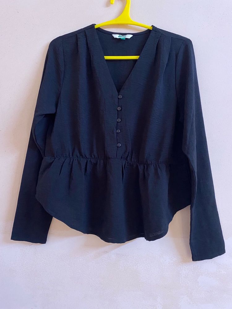 M2- Chic Black Peplum Top