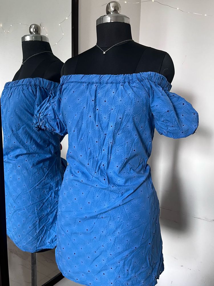 Zara Blue Cotton Dress