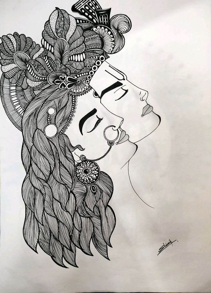 Radha Krishna Mandala Art