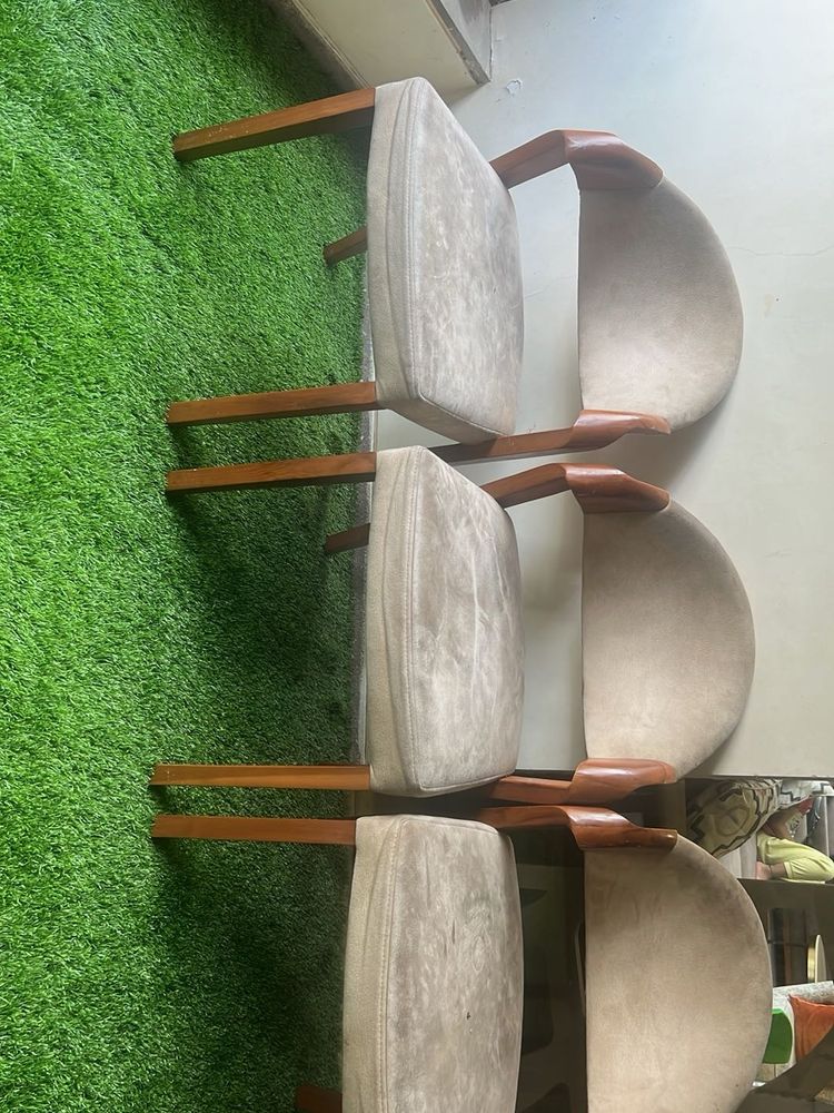 Vintage Wooden Armchairs - Set of 4