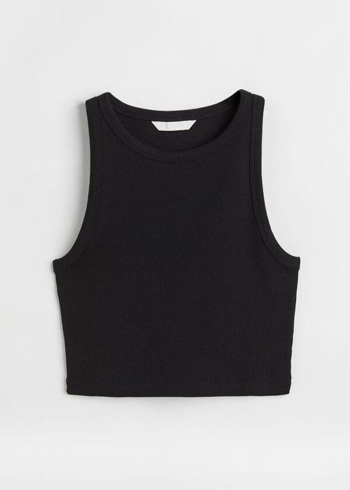 H&amp;M - Black Crop Tank Top