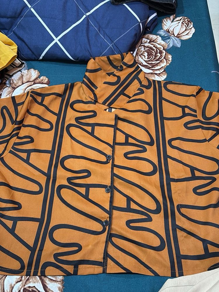 Patterned Brown Shirt