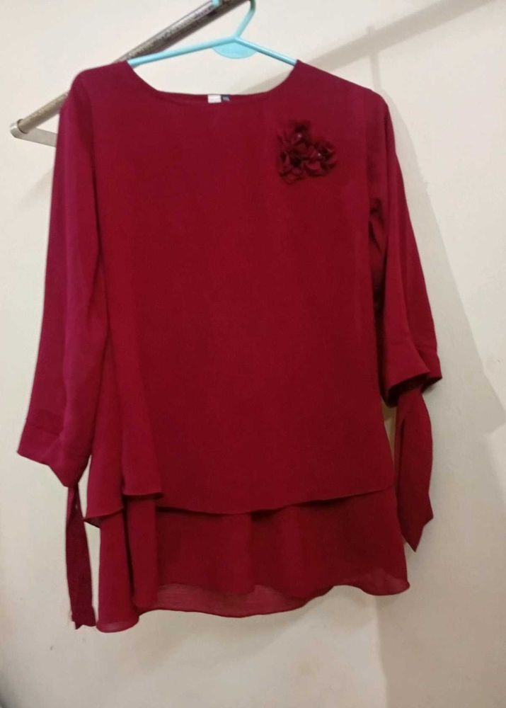 Elegant Maroon Top