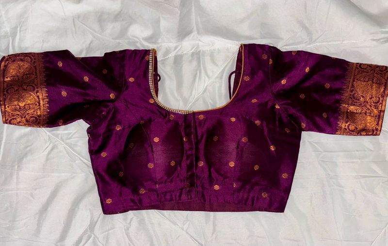 Purple Readymade Saree Blouse