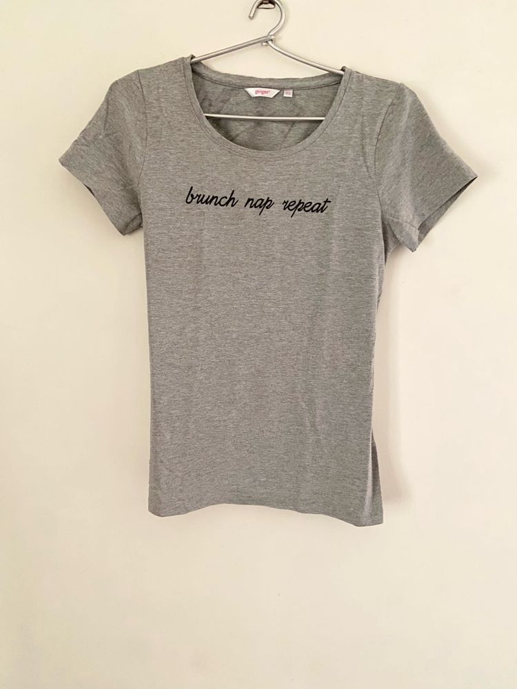 Gray 'Brunch Nap Repeat' Tee