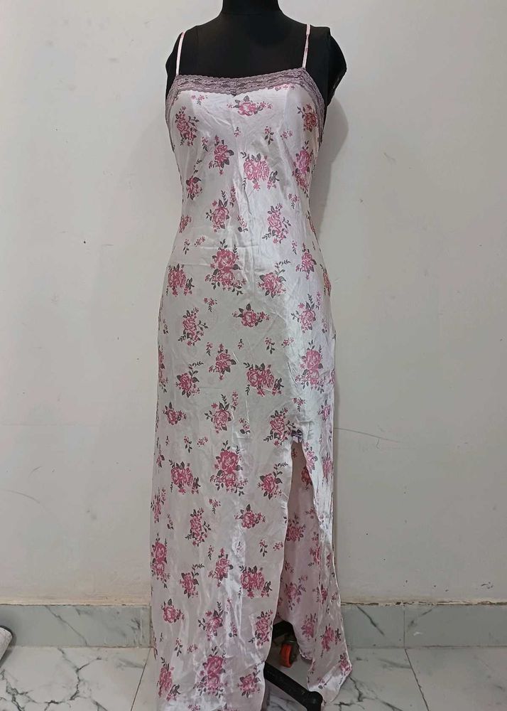 Floral Slip Dress with Lace Trim 34 to 36