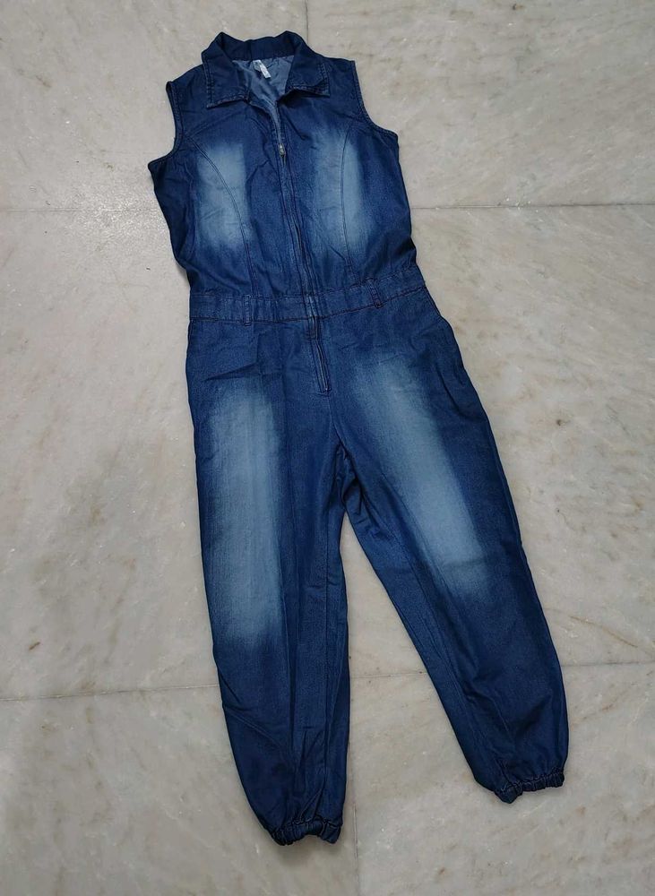 Girls Stylish Denim Jumpsuit