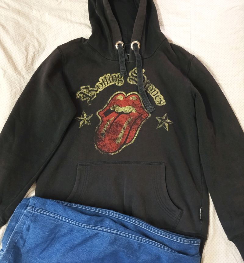 Black Rolling Stones Hoodie