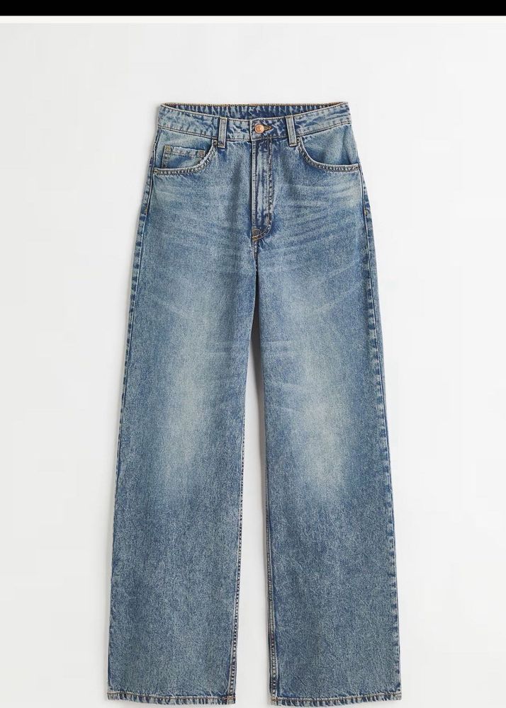 H&amp;M Wide Leg High Waist Denim Jeans