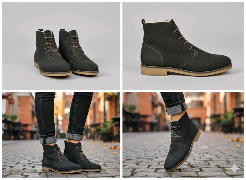 Stylish Black Suede Chukka Boots(36 size only 2 pi