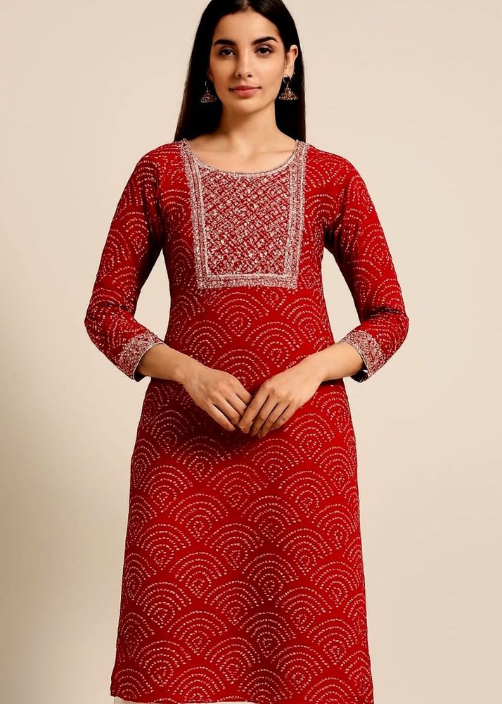 Red Printed Kurti