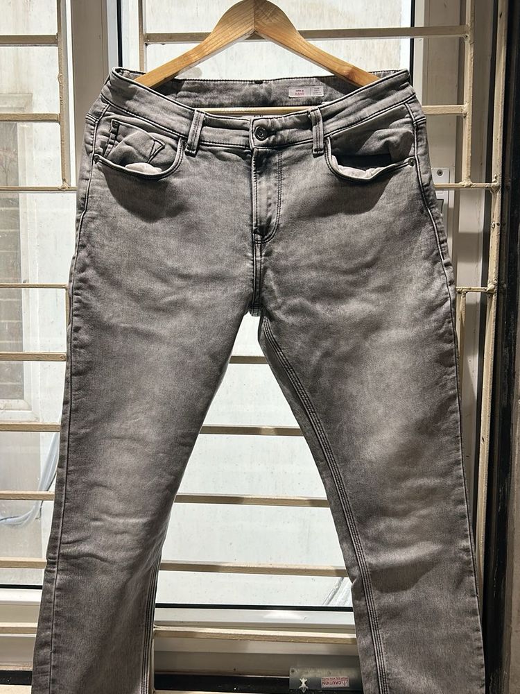 Grey Wash Denim Jeans