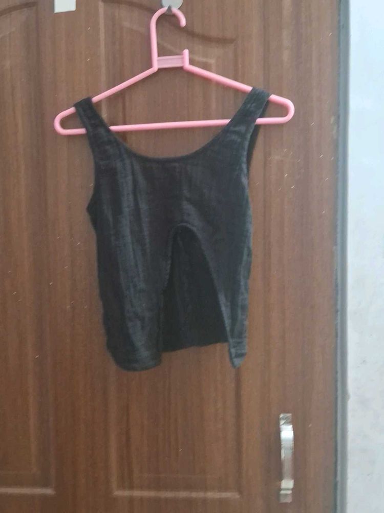 Black Unique Cut Out Top