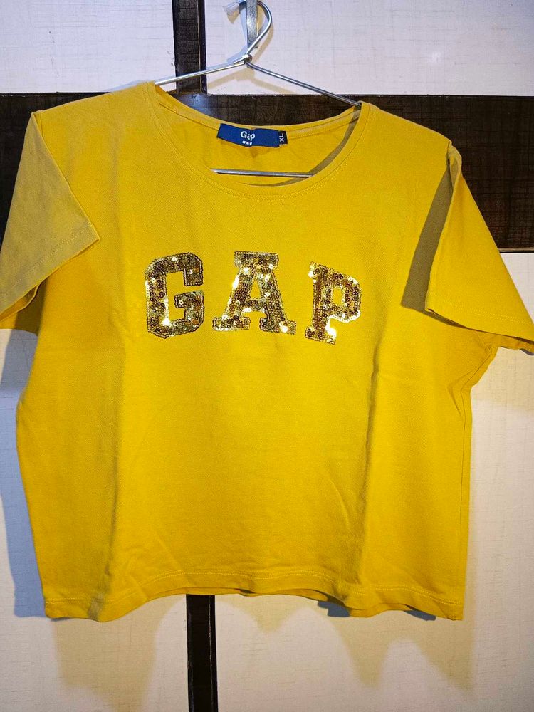 GAP Yellow Sequin Tee