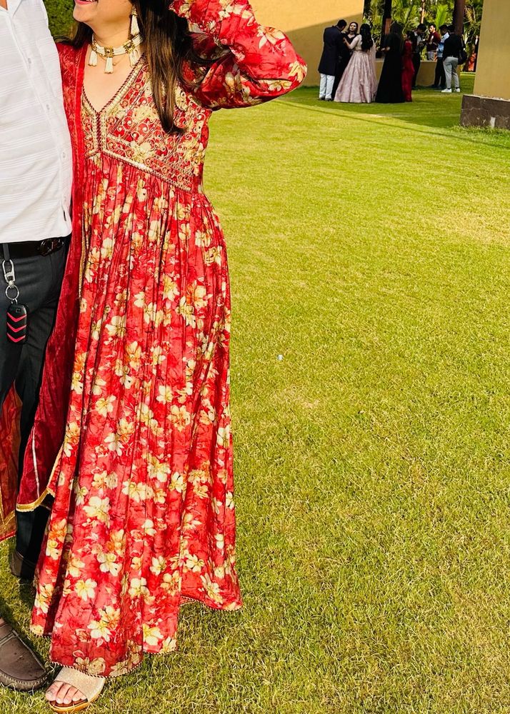 Elegant Floral Anarkali Kurta Set