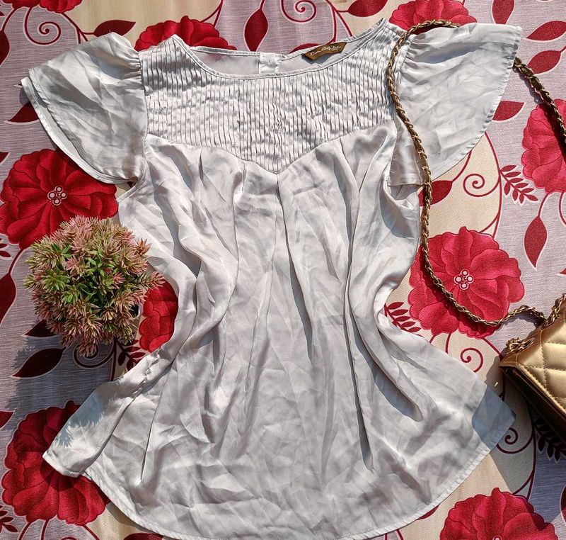 Vintage Cottage-Core Satin Top
