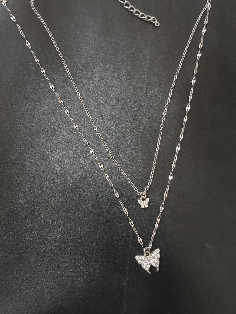 Combo of butterfly layered necklace and korean all
