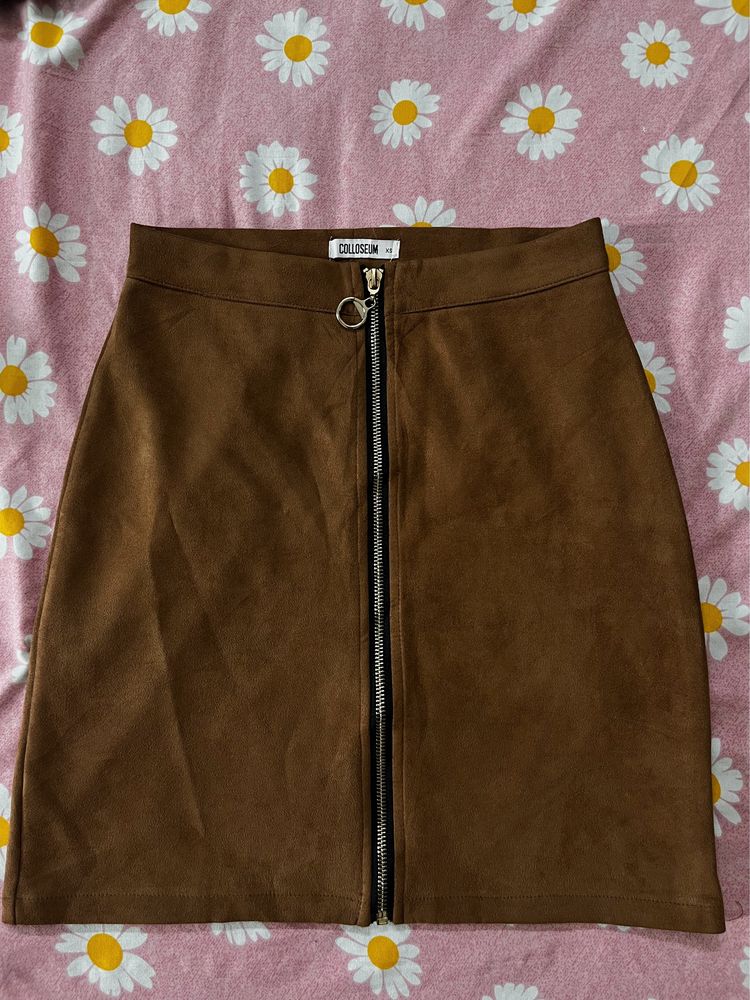 Brown Zip Skirt
