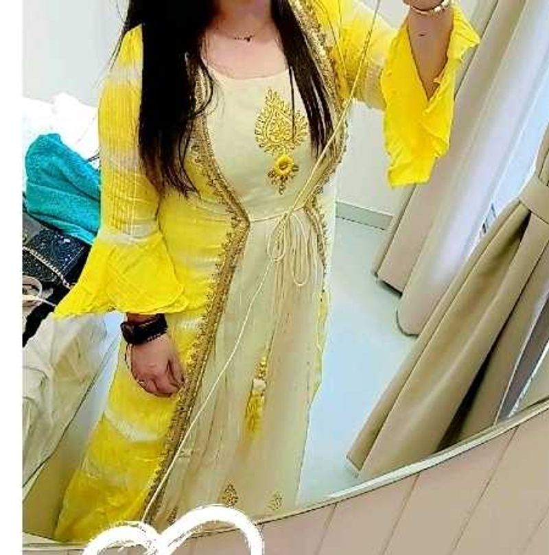 Yellow Embroidered Cotton Dress