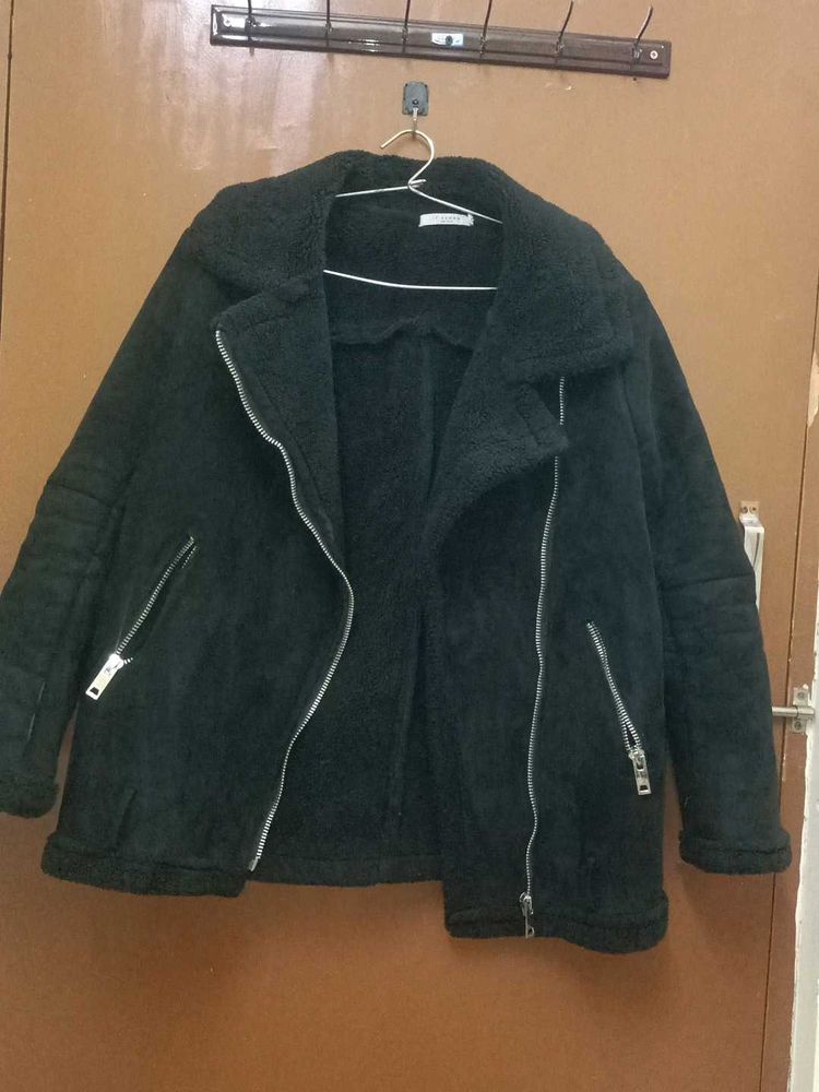 Black Faux Shearling Jacket