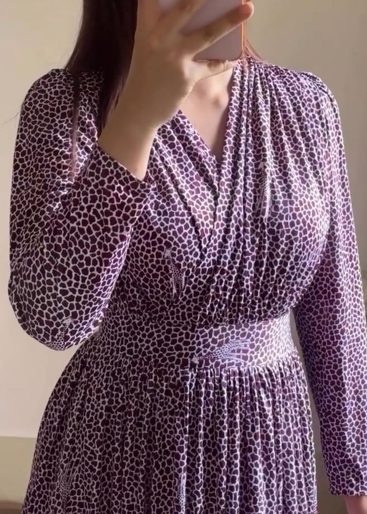 Patterned Midi Dress