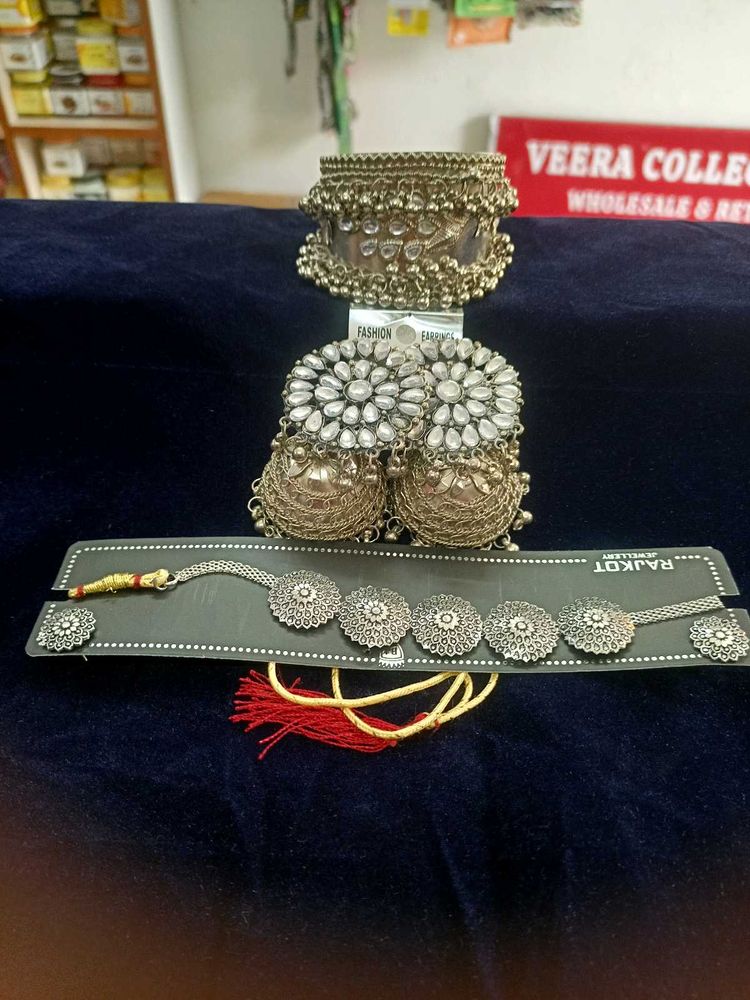 Silver Oxidized Jewelry Set