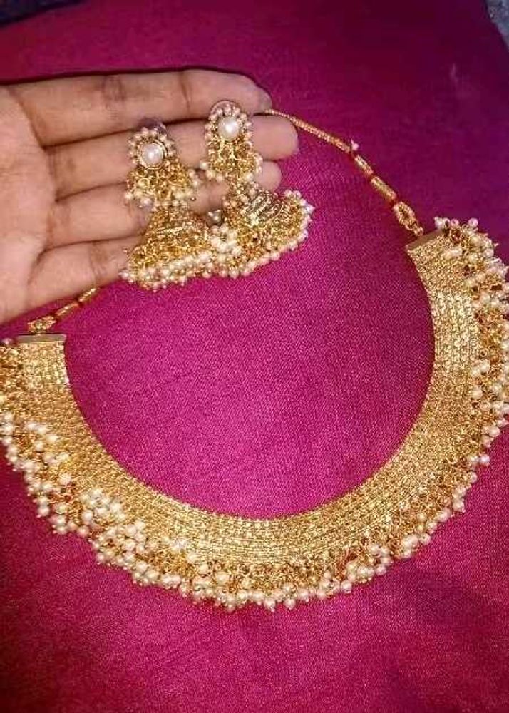 Golden Necklace and Earring Set