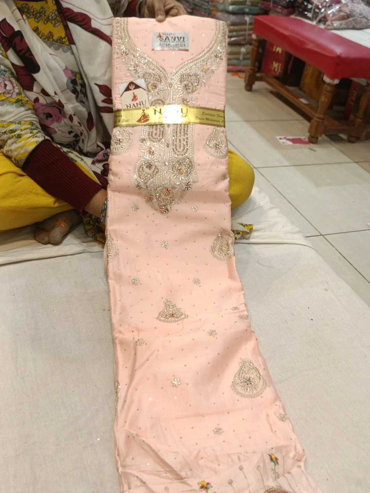 Elegant Embroidered Dress Material