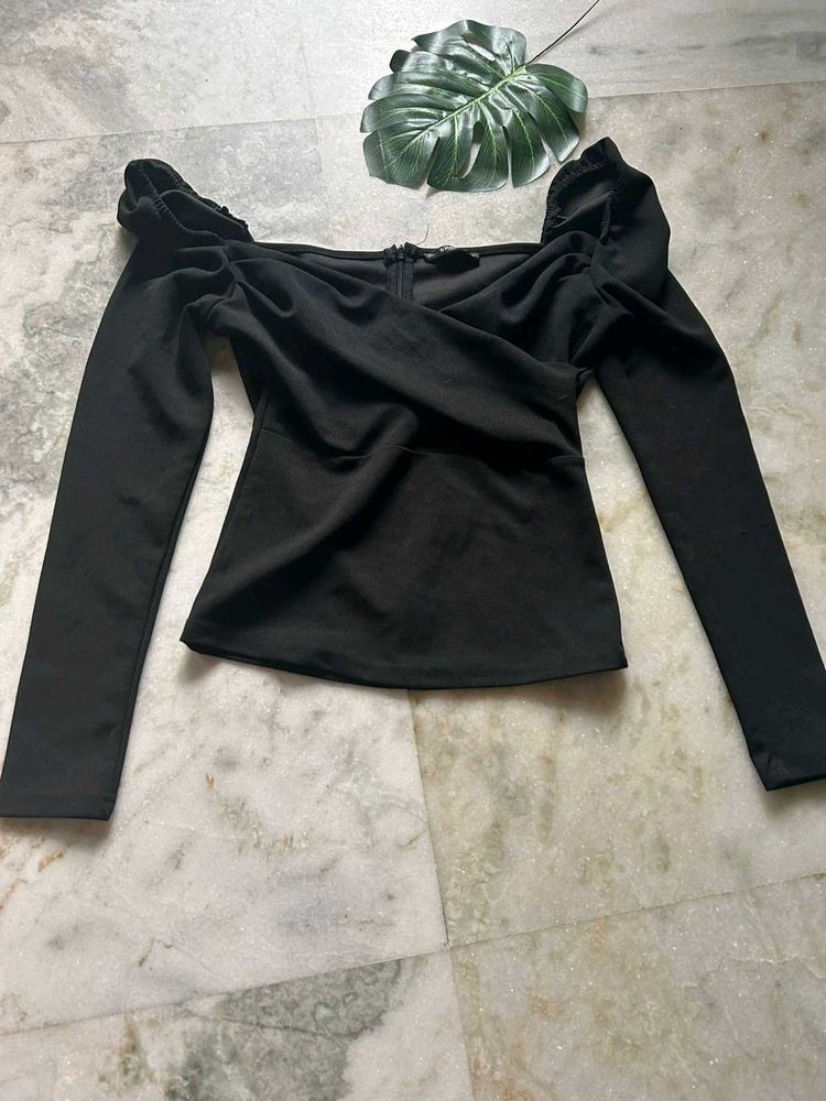 Chic Black Long Sleeve Top
