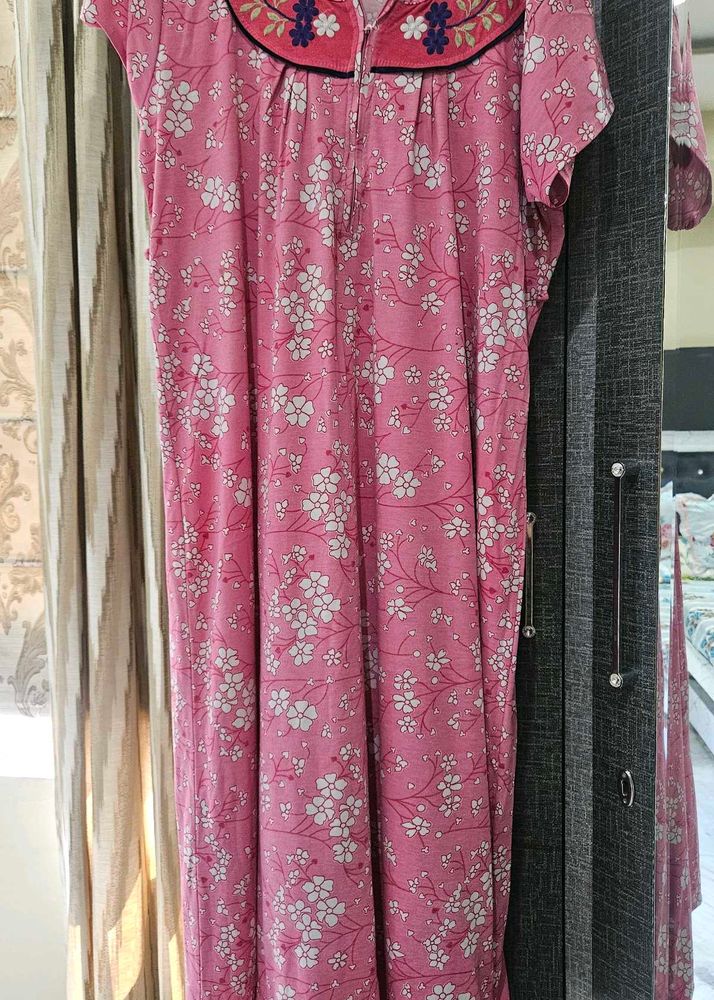 Pink Floral Nighty but little damage back show in