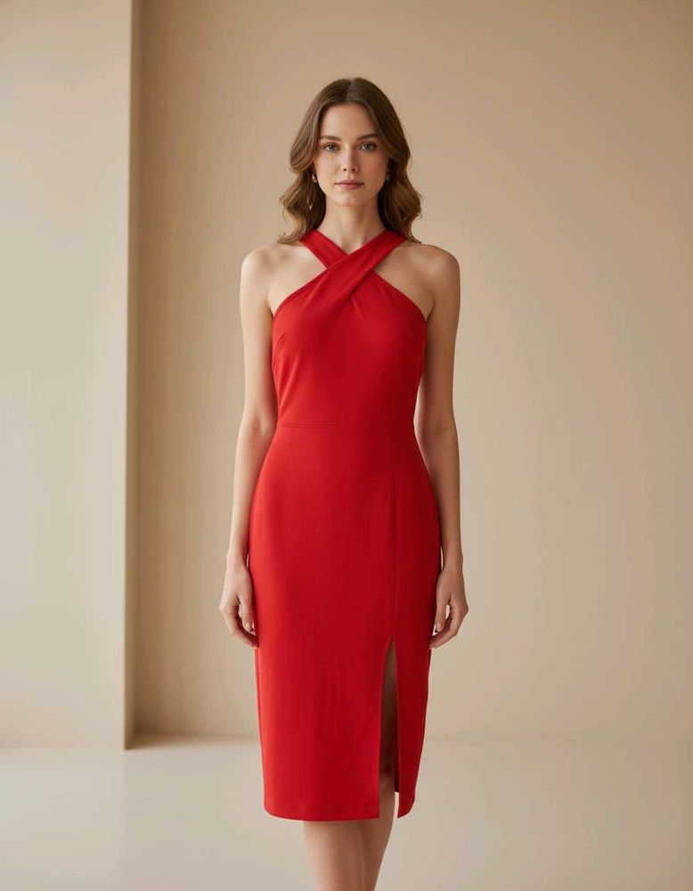 Red Halter neck dress