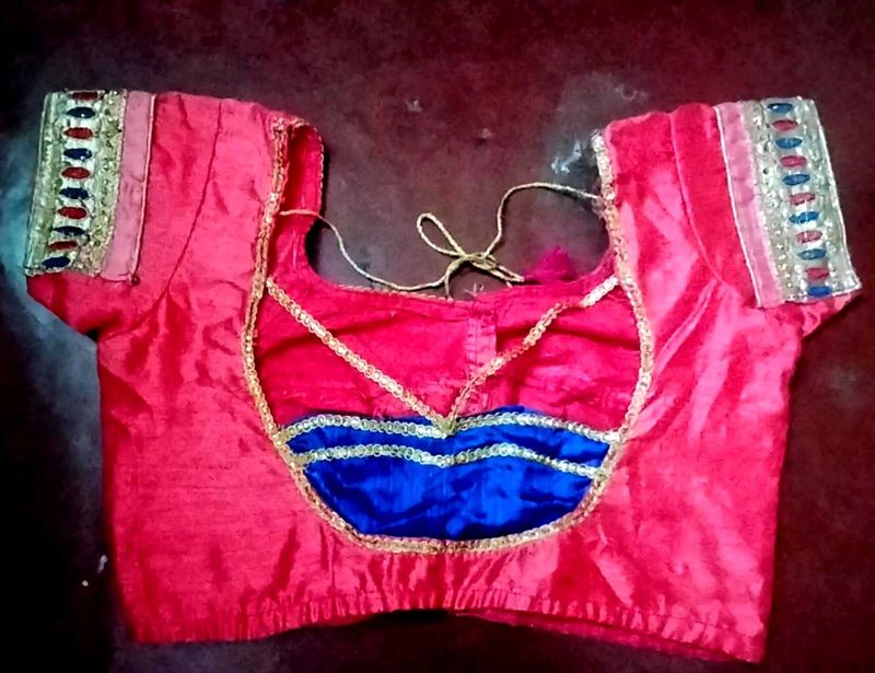 Ethnic Blouse - Pink &amp; Blue