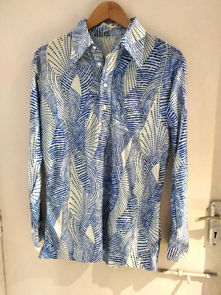 Vintage Blue Patterned Shirt