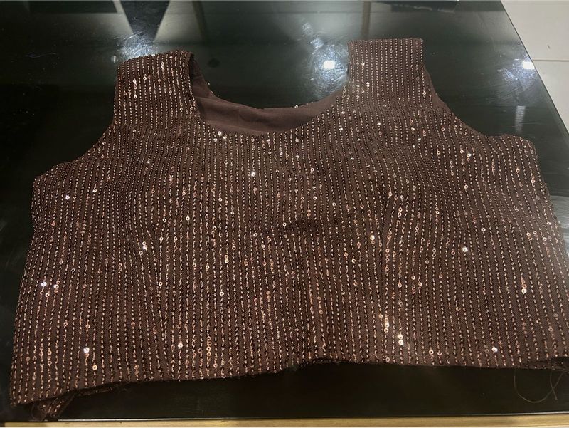 Sequined Brown New Readymade Blouse