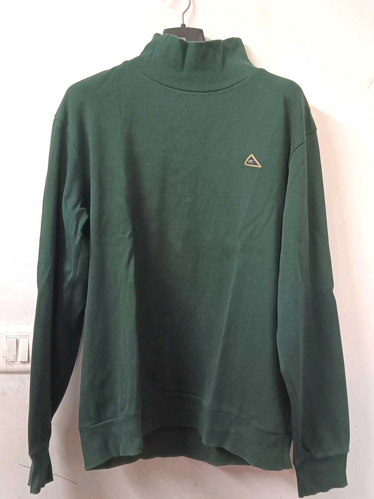 Green Mock Neck Sweatshirt