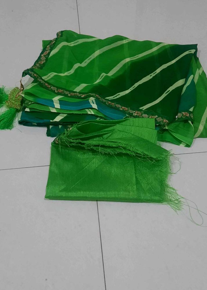 Green Striped Saree