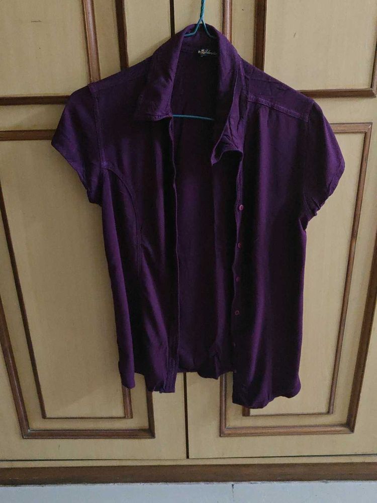 Purple Button Down Top