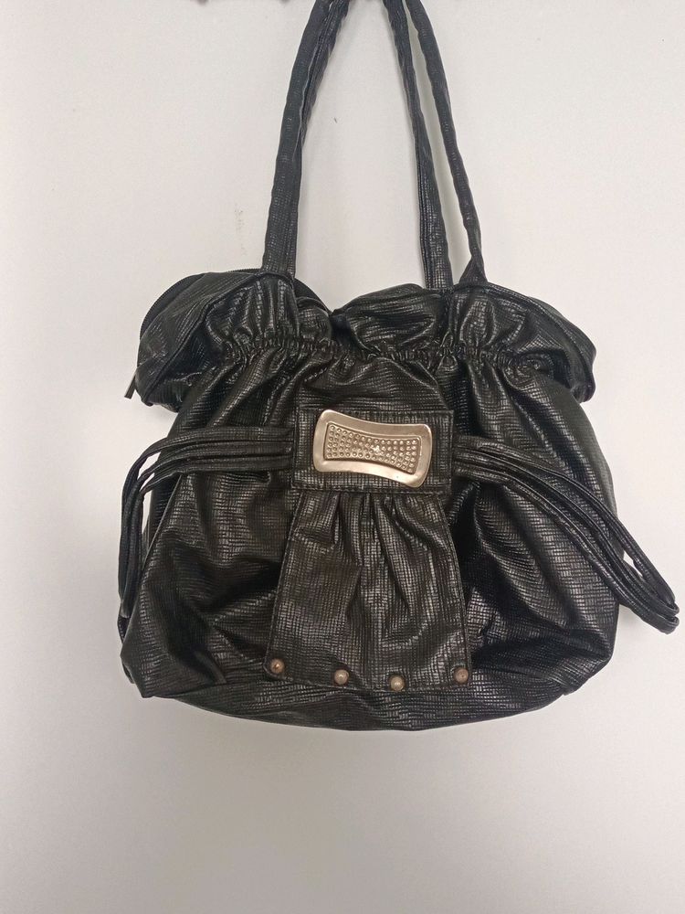 Y2K Studded Black Hobo Bag