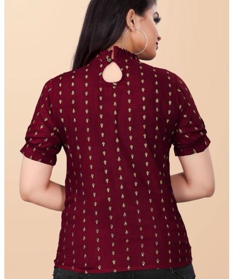 Maroon Paisley Mock Neck Top 3 Combo
