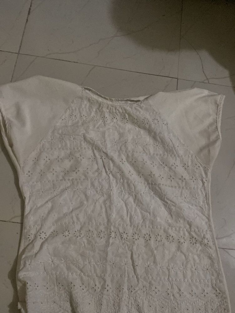White Embroidered Top