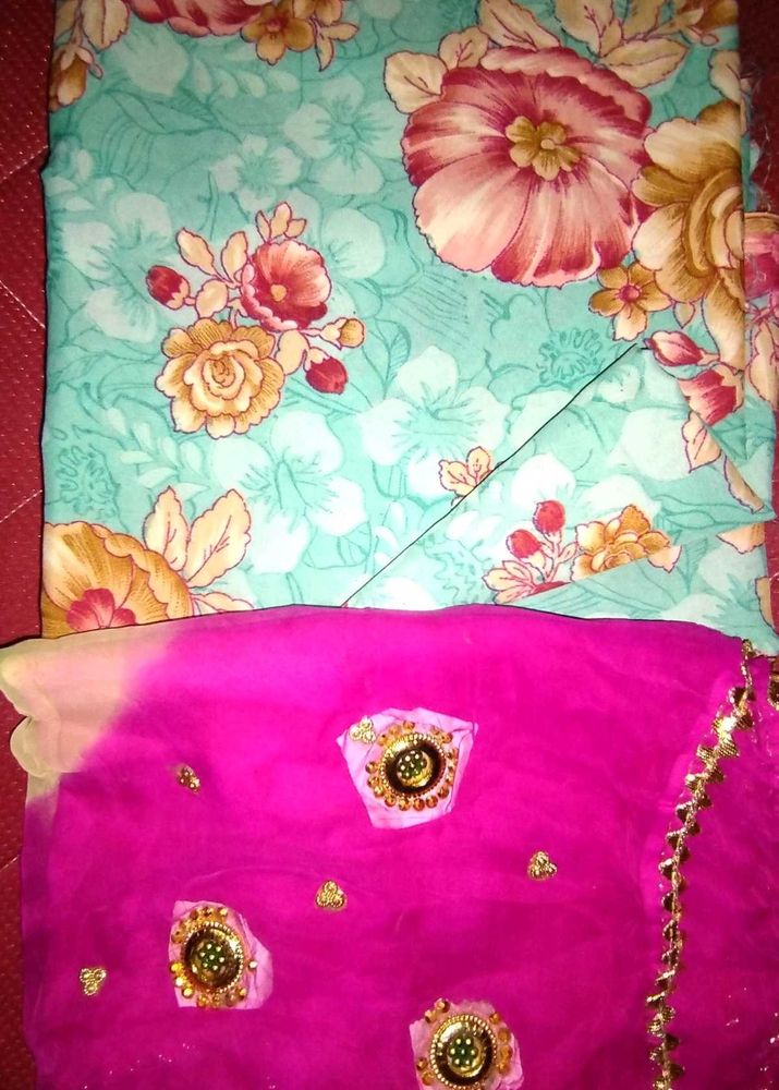 Floral Print Rajput Poshak Material