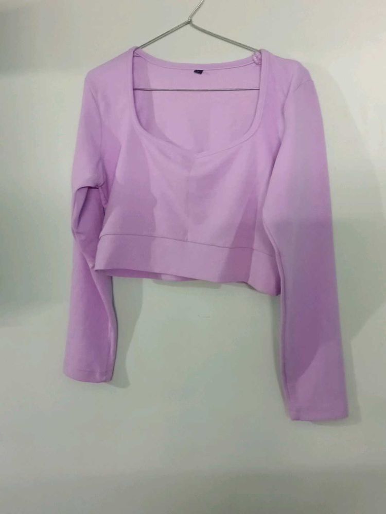 Lilac Long Sleeve Crop Top