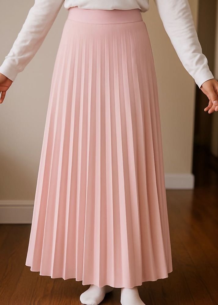 Blush Pink Pleated Skirt