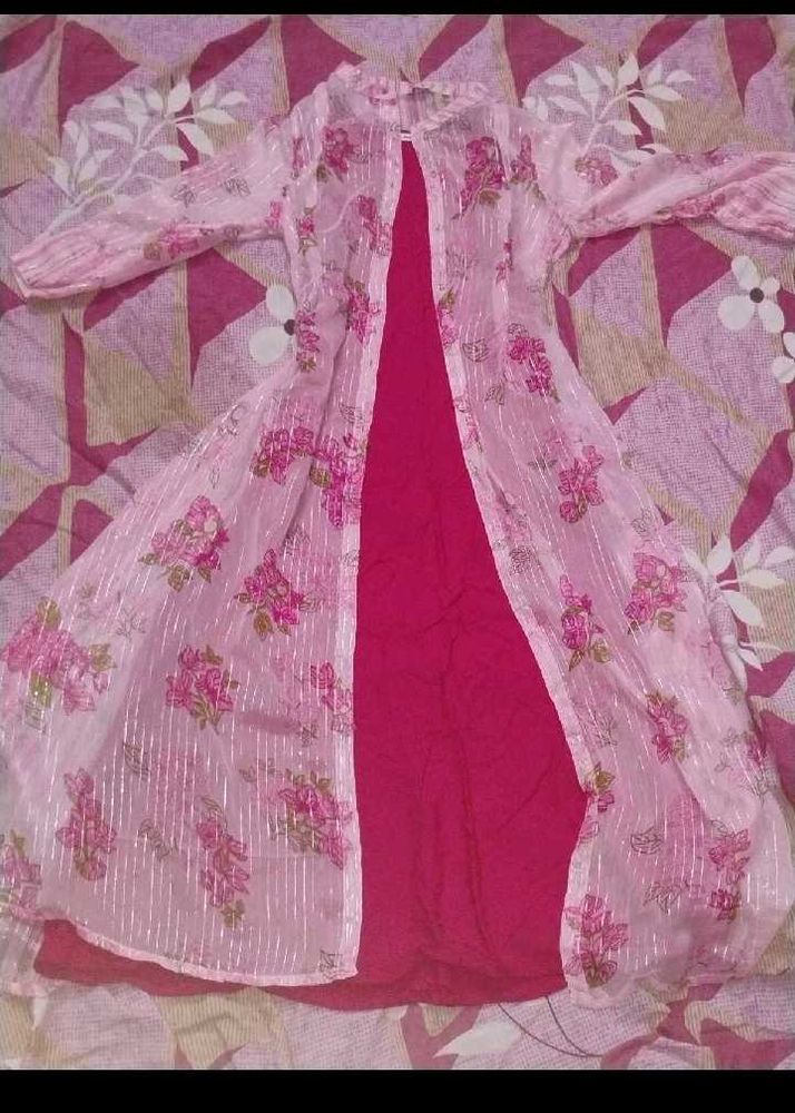 Pink Floral Kurta Set