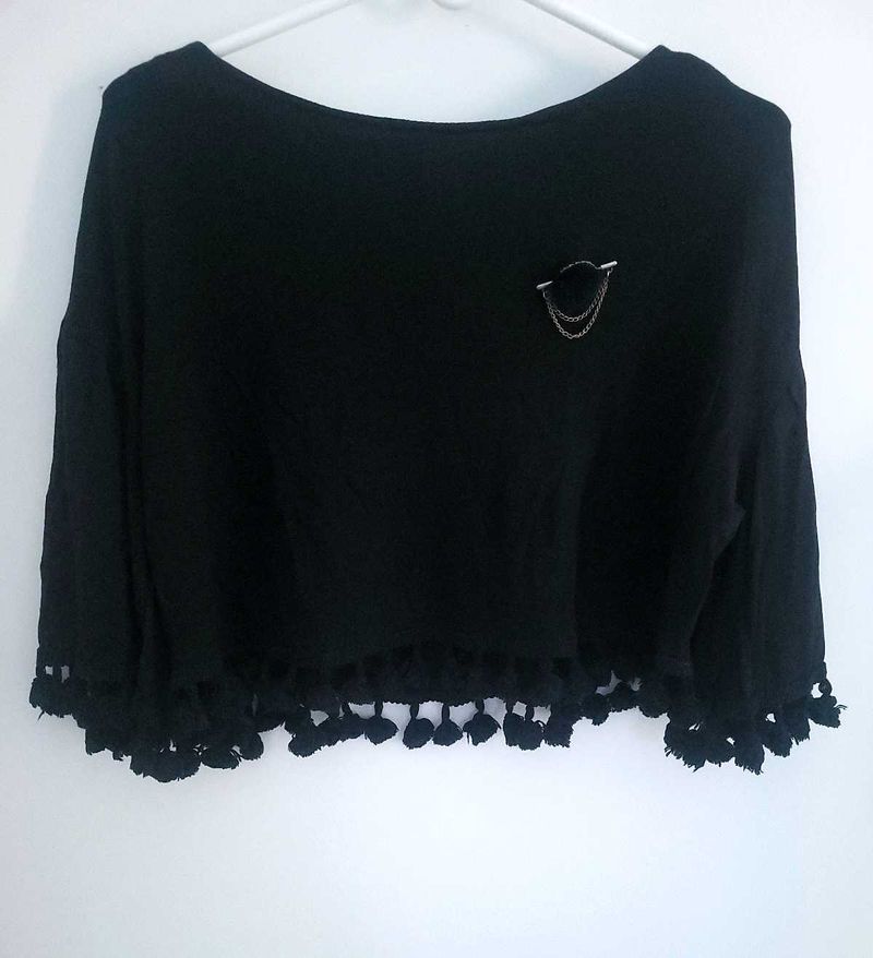Black Tassel Top