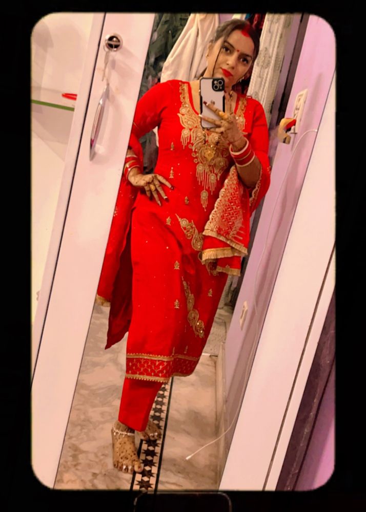 red beautiful suit set